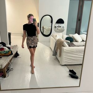 Fleur du mal leopard and lace skirt